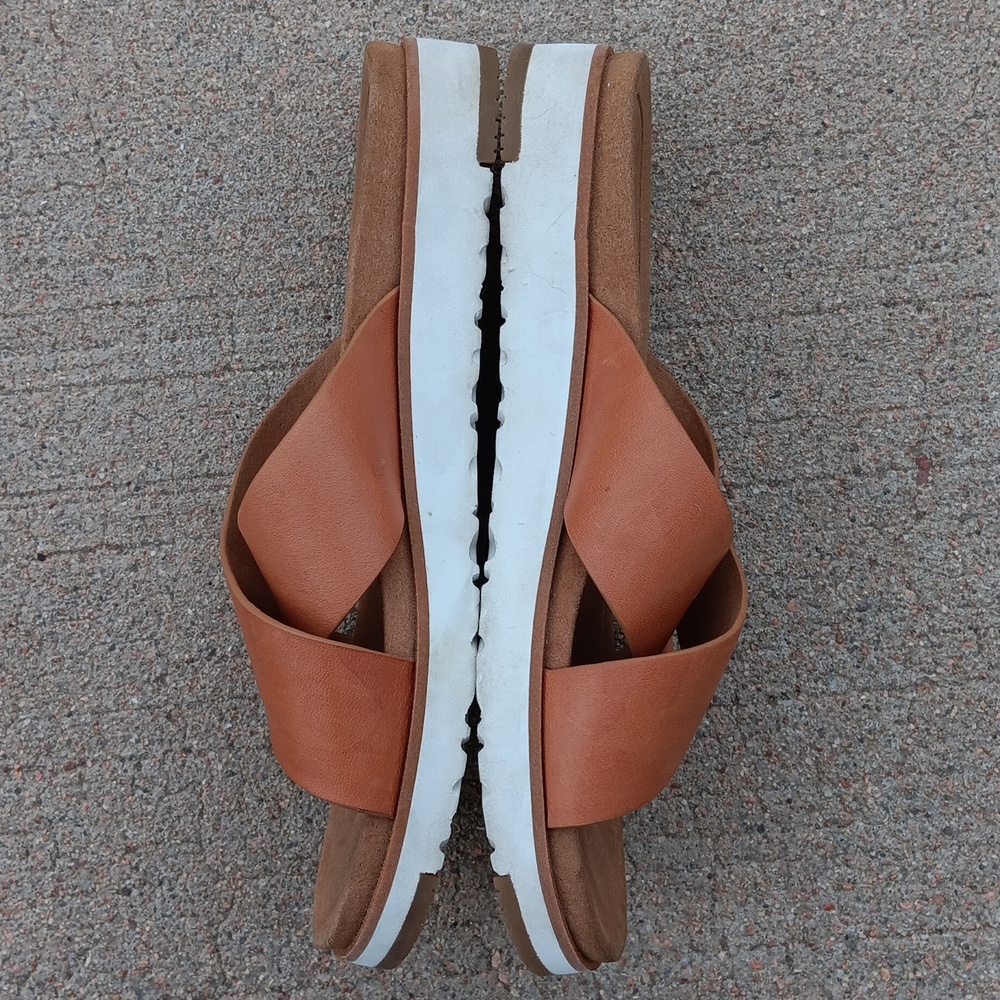 UGG Kari Slide Sandals Criss Cross Leather Strap Womens 6 - Picture 6 of 7